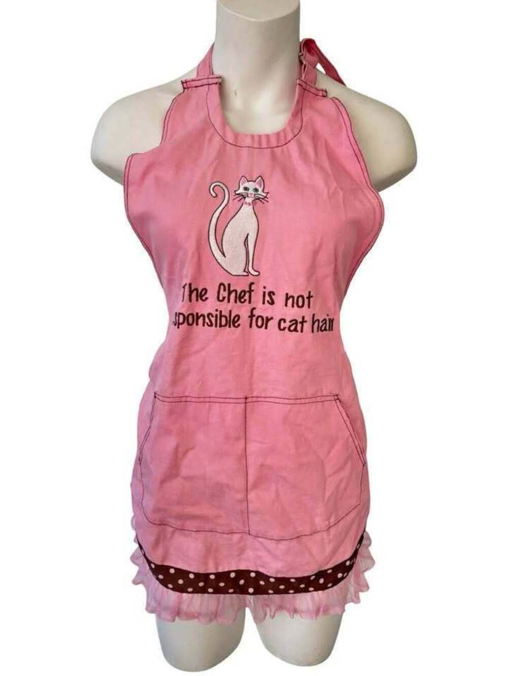 Fabulous "THE CHEF IS NOT RESPONSIBLE FOR CAT HAIR" Themed Apron NEW!